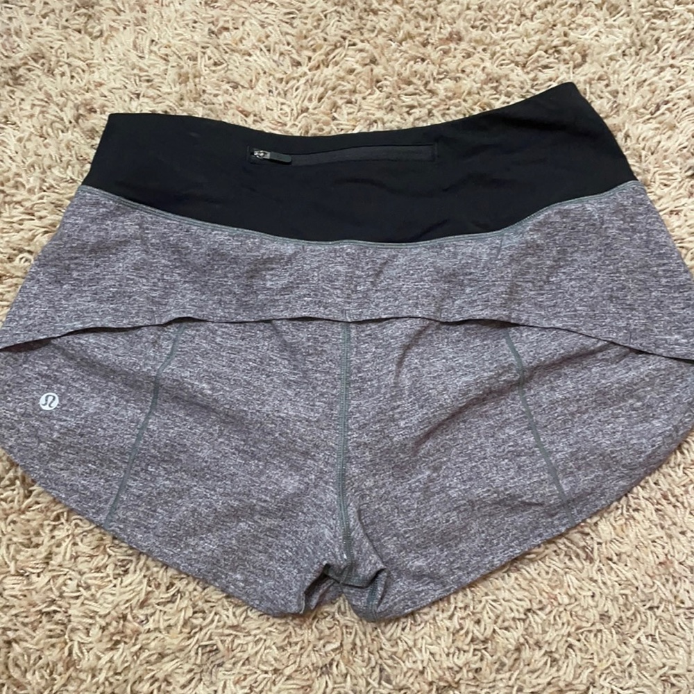 Grey Lululemon Speed Up Shorts